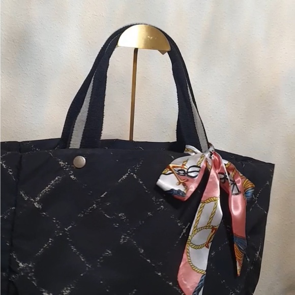 EUC Chanel Old Travel Line Nylon MM Tote Bag NA100050 - Picture 2 of 15